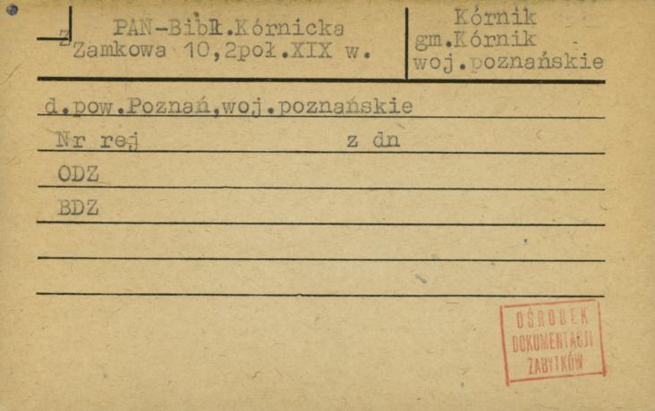 oficyna, ob. PAN - Biblioteka Kórnicka, skan 1