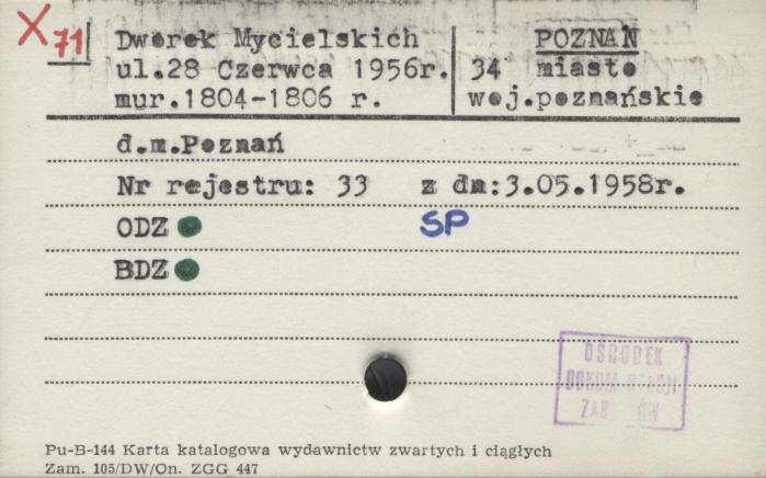 Dworek Mycielskich, skan 1