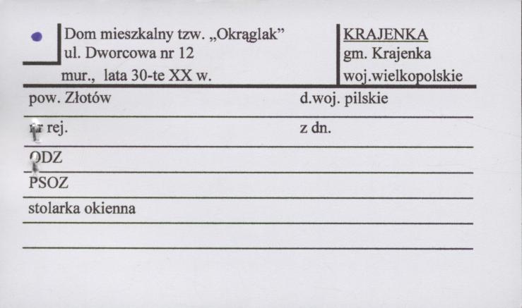 dom mieszkalny tzw. Okrąglak, skan 1
