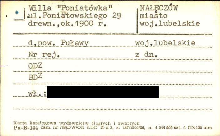 willa Poniatówka, skan 1