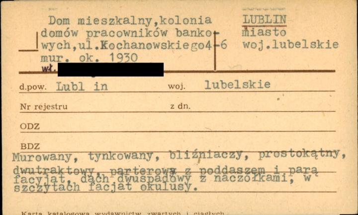 dom mieszkalny, kolonia domów pracowników bankowych, skan 1