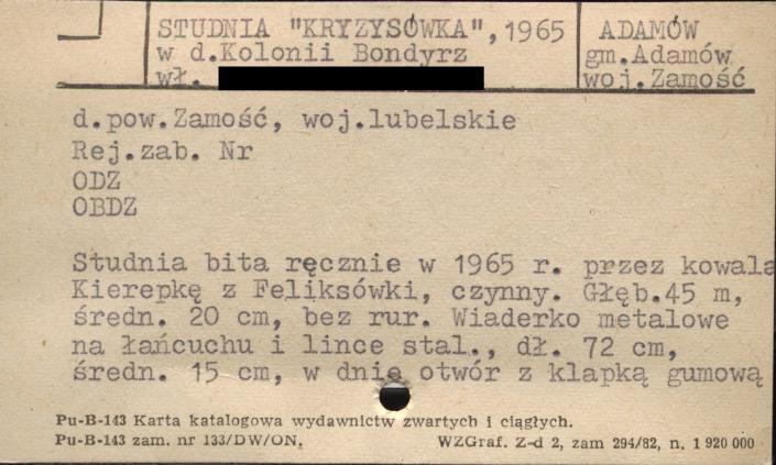 studnia Kryzysówka w d. Kolonii Bondyrz, skan 1