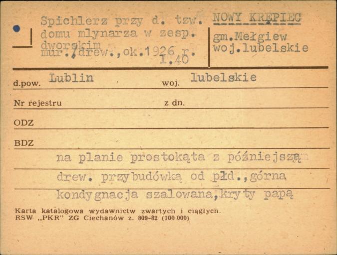spichlerz przy d. tzw. domu młynarza w zesp. dworskim, skan 1