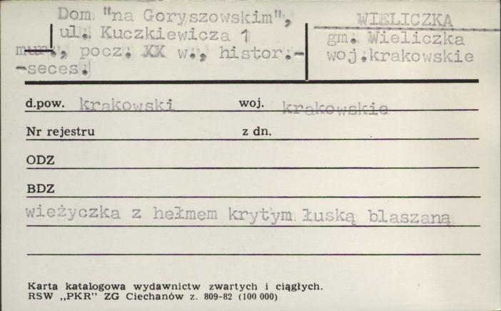 dom na Goryczowskim, skan 1