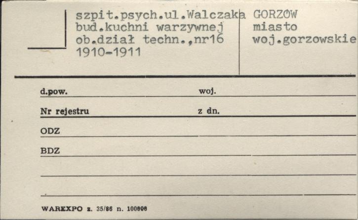 szpit. psych. budynek kuchni. warzywnej ob. dział techn., skan 1