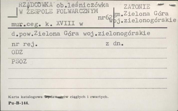 rządcówka, ob. leśniczówka w zespole folwarcznym, skan 1