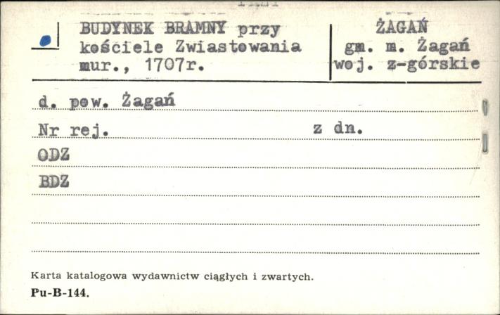 budynek bramny przy kościele pw. Zwiastowania NMP, skan 1
