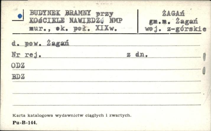 budynek bramny przy kościele pw. Nawiedzenia NMP, skan 1