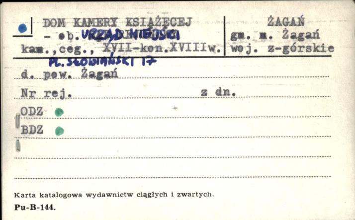 dom kamery książęcej, ob. Urząd Miasta, skan 1