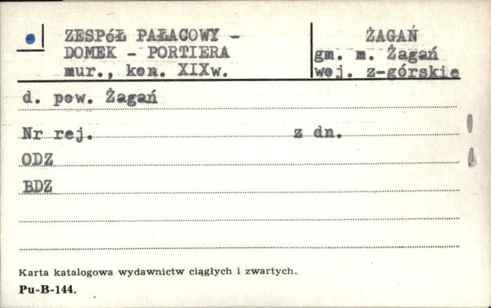 zespół pałacowy - domek portiera, skan 1