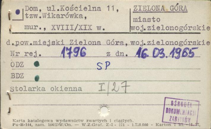 dom, tzw. wikarówka, skan 1