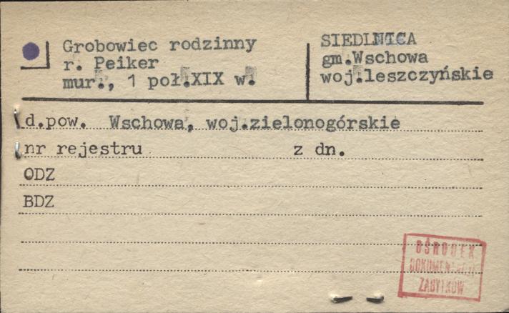 grobowiec rodzinny r. Peiker, skan 1