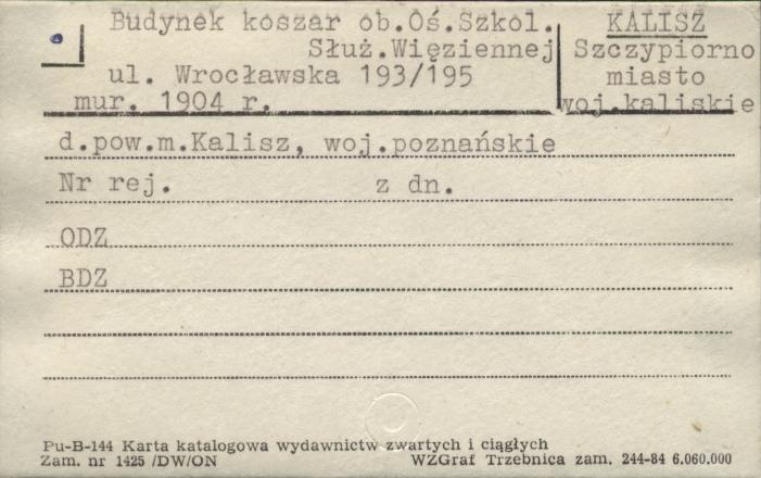 budynek koszar, ob. oś. szkol. służ. więziennej, skan 1