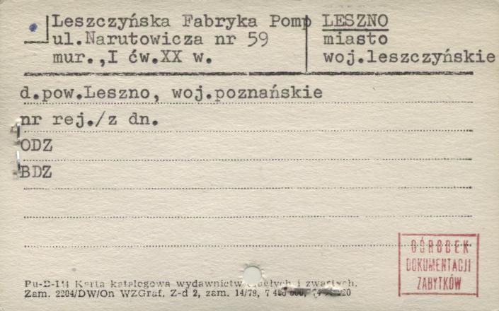 Leszczyńska Fabryka Pomp, skan 1