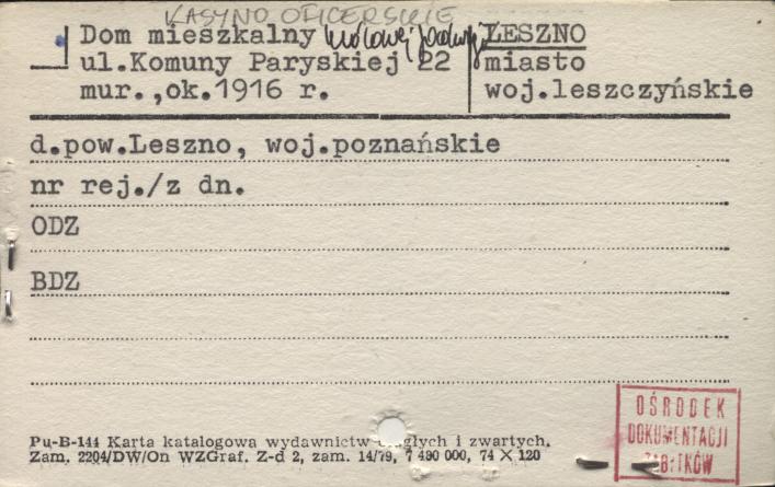 dom mieszkalny, kasyno oficerskie, skan 1