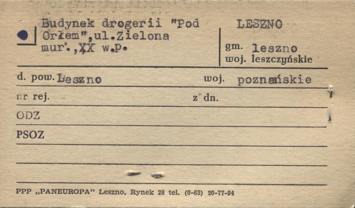 budynek drogerii Pod Orłem, skan 1