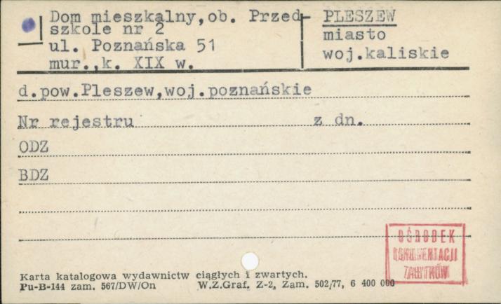 dom mieszkalny, ob. Przedszkole nr 2, skan 1