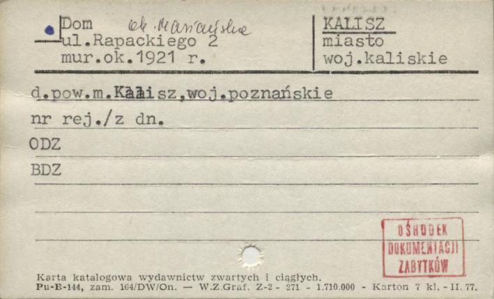 dom, ob. Mariańskie, skan 1