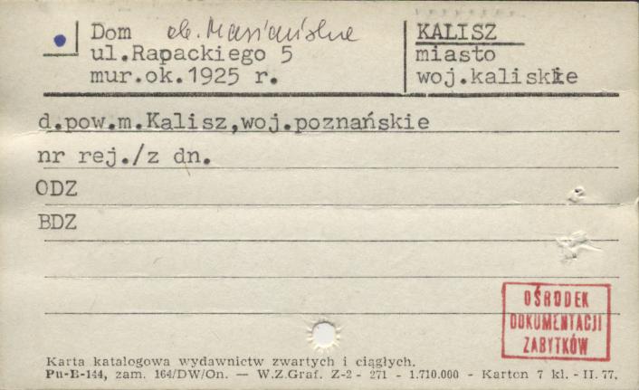 dom, ob. Mariańskie, skan 1