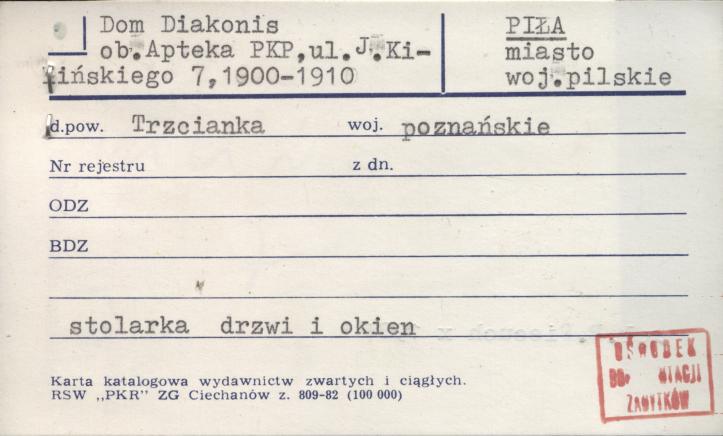 dom diakonis, ob. apteka PKP, skan 1