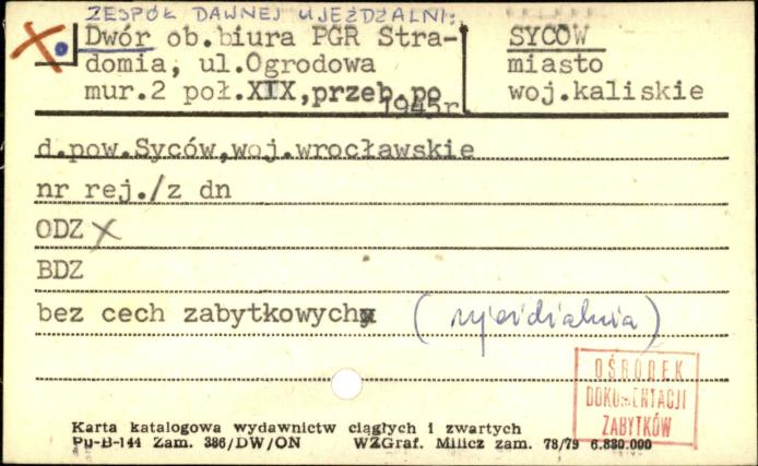 dwór, ob. biura PGR Stradomia, skan 1
