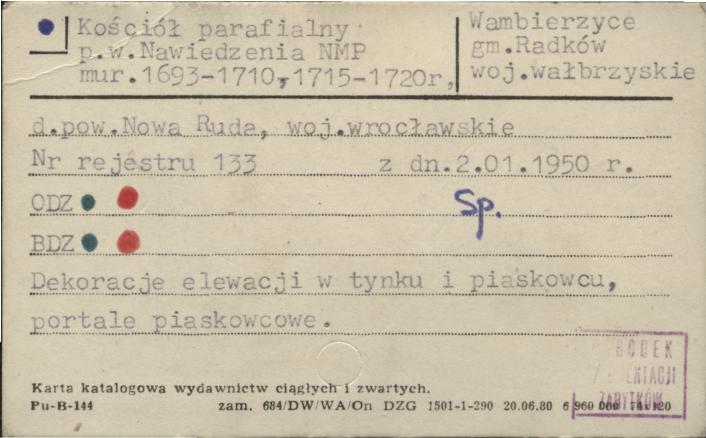 kościół par. pw. Nawiedzenia Najświętszej Maryi Panny, skan 1