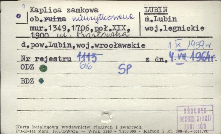 kaplica zamkowa, ob. nieużytkowana, skan 1