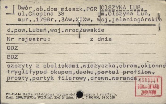 dwór, ob. dom mieszkalny, skan 1