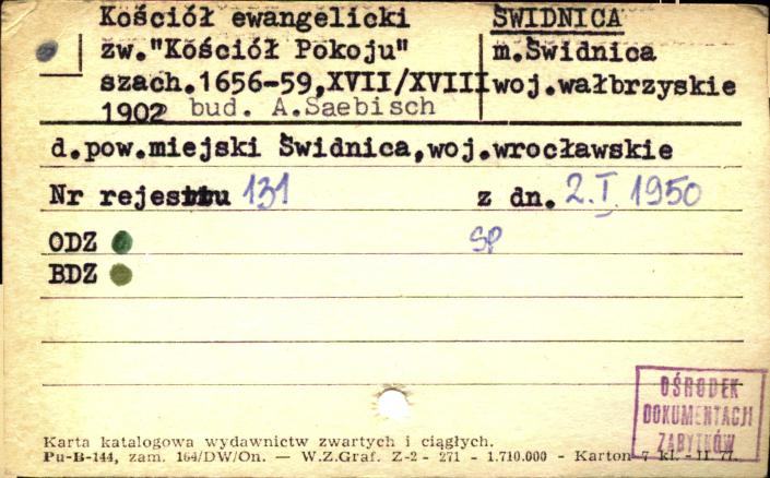 kościół ewangelicki zw. Kościół Pokoju, skan 1