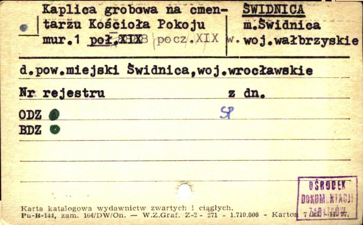 kaplica grobowa na cmentarzu kościoła Pokoju, skan 1
