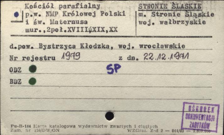 kościół par. pw. Najświętszej Maryi Królowej Polski i św. Maternusa, skan 1