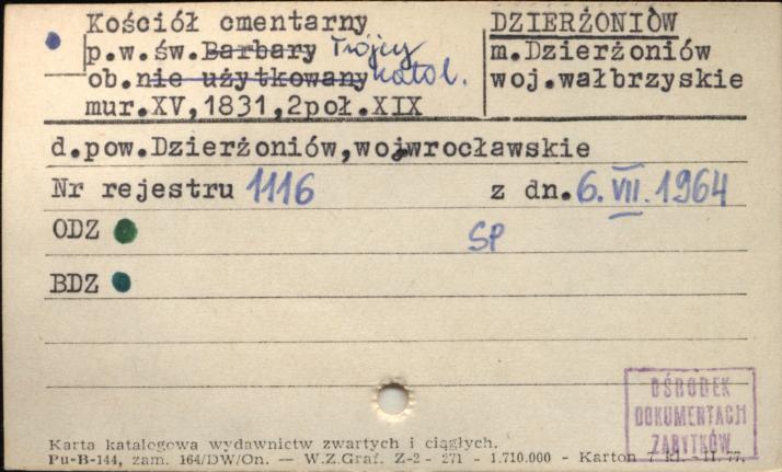 kościół cmentarny pw. św. Trójcy, ob. katol., skan 1