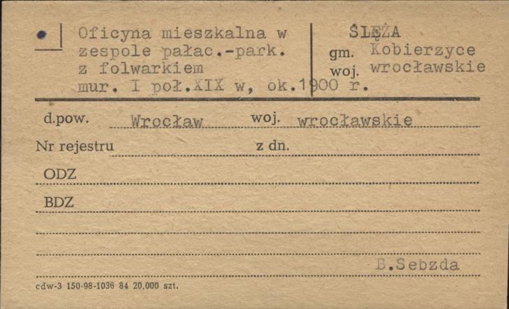 oficyna mieszkalna w zespole pałacowo-parkowym z folwarkiem, skan 1