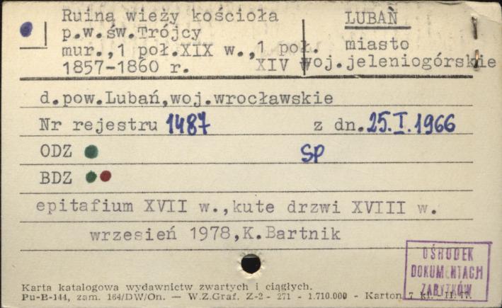 ruina wieży kościoła pw. Św. Trójcy, skan 1