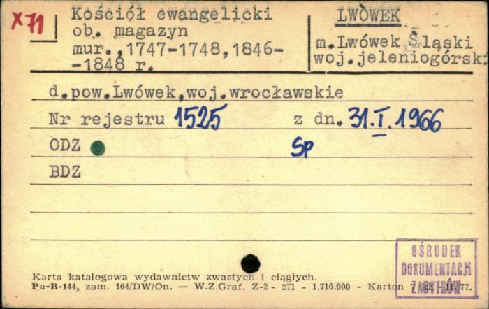 kościół ewangelicki, ob. magazyn, skan 1