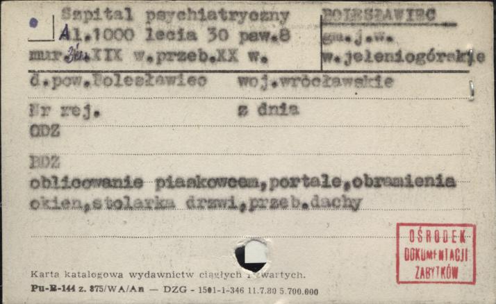 szpital psychiatryczny, paw. 8, skan 1