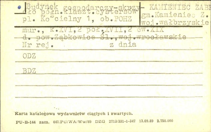 budynek gospodarczy - skrzydło półn. klaszt. cystersów, ob. POHZ, skan 1