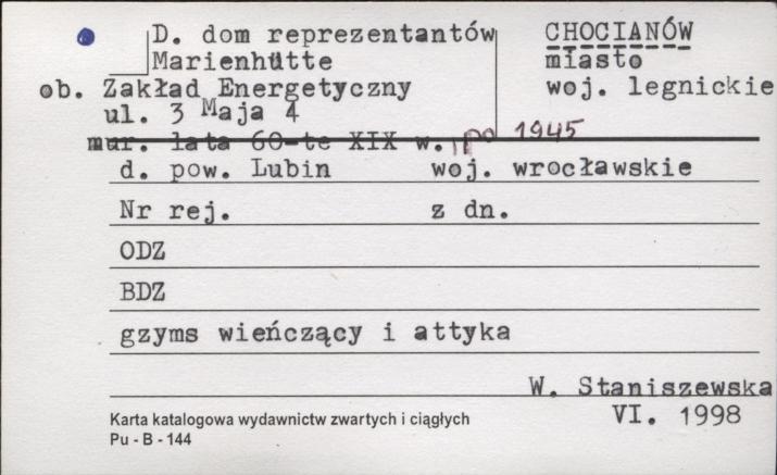 dom reprezentantów Marienhütte ob. Zakład Energetyczny, skan 1