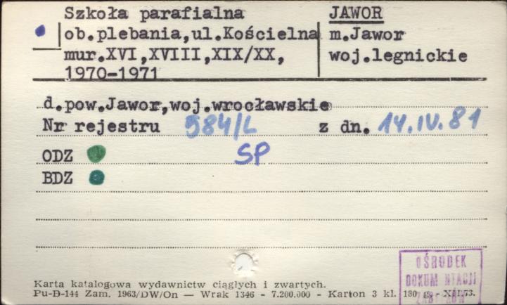 szkoła parafialna, ob. plebania, skan 1