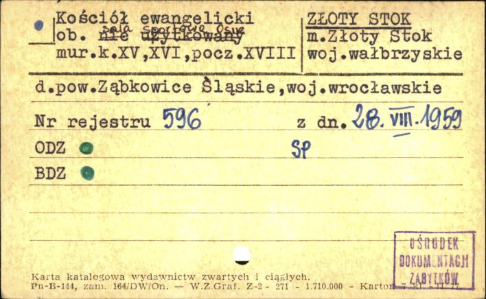 kościół ewangelicki, ob. sala sportowa OSiR, skan 1