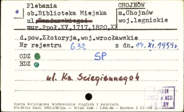 plebania ob. Biblioteka Miejska, skan 1