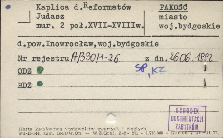 kaplica Judasz - zespół klasztorny reformatów (kalwaria), skan 1
