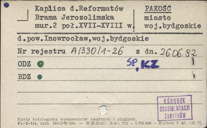 kaplica Brama Jerozolimska - zespół klasztorny reformatów (kalwaria), skan 1