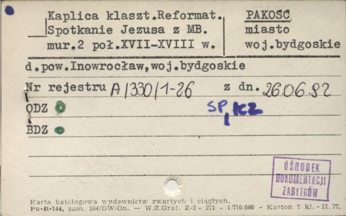kaplica Spotkanie Jezusa z Matką Boską - zespół klasztorny reformatów (kalwaria), skan 1
