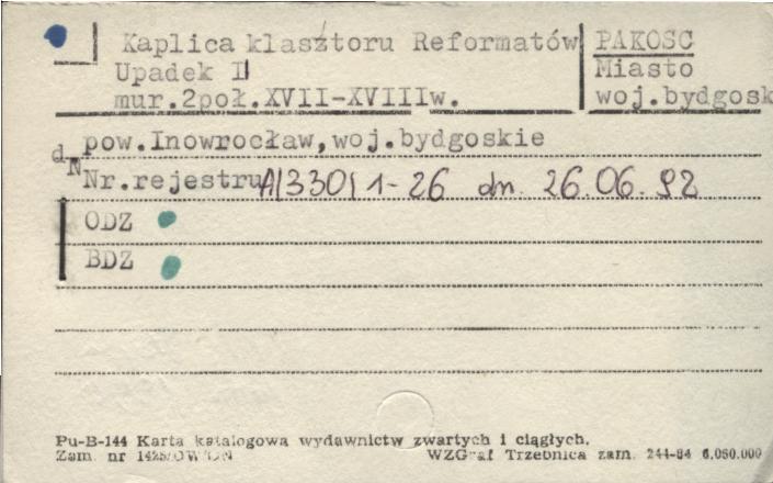 kaplica Upadek II - zespół klasztoru reformatów (kalwaria), skan 1