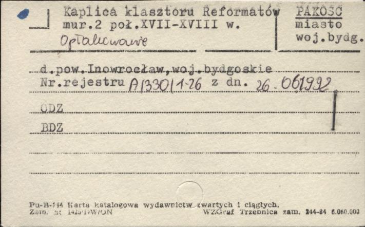 kaplica Opłakiwanie - zespół klasztoru reformatów (kalwaria), skan 1