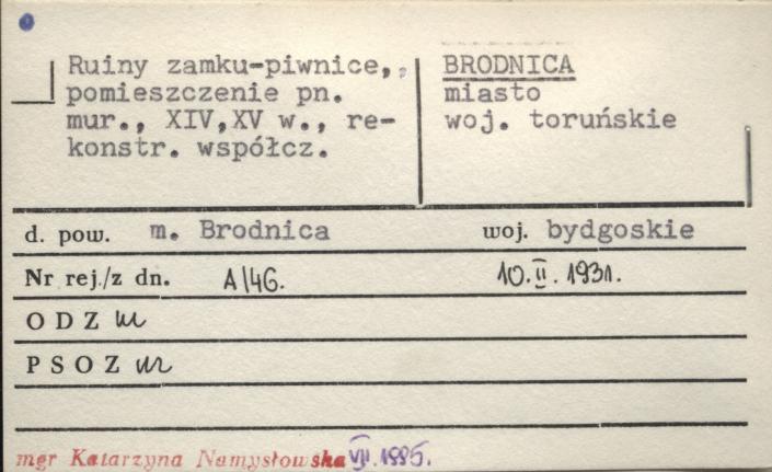 ruiny zamku - piwnicw, pomieszczenie pn., skan 1