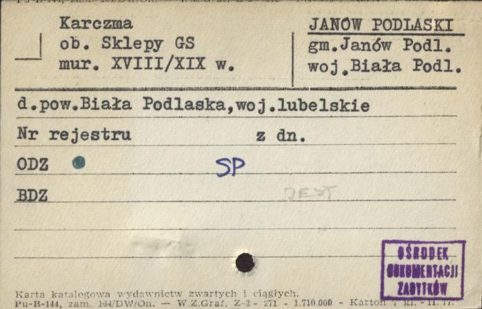 karczma, ob. Sklepy GS, skan 1