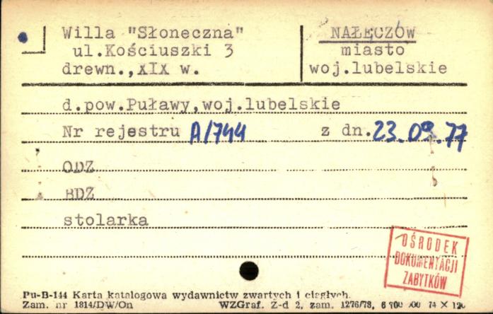 willa Słoneczna, skan 1