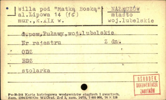 willa pod Matką Boską, skan 1